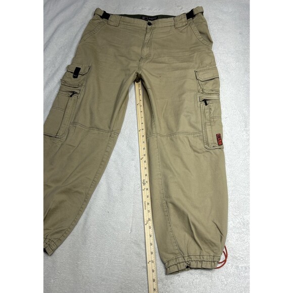 Vintage Bugle Boy Cargo Pants Tan Beige Loose Baggy Skater Y2K Men's Size 38x30 - Picture 7 of 9